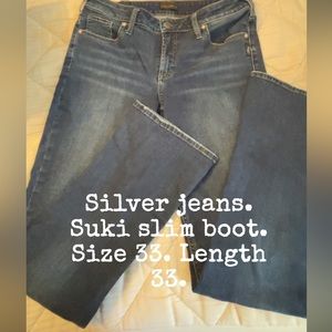 Silver Women's Suki slim bootcut Jeans Medium Wash Mid Rise Size 33 waist